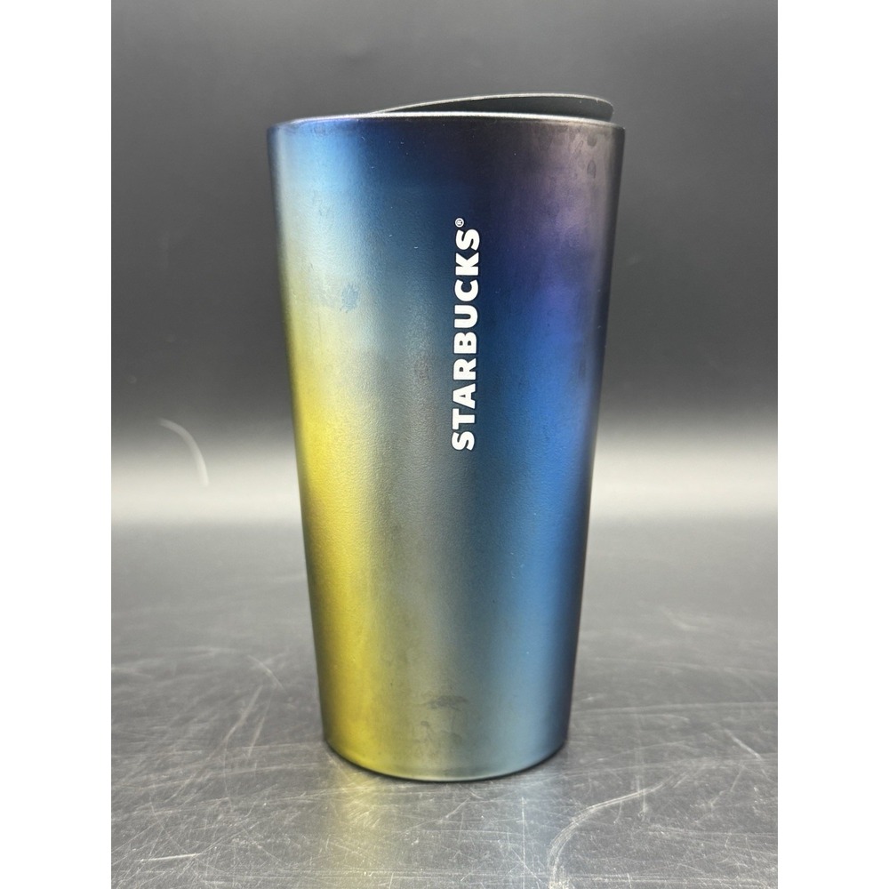 Starbucks Iridescent Rainbow Oil Slick Reusable Cup 12 oz Travel Tumbler Lid
